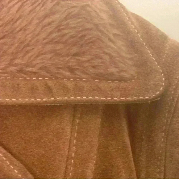 Mango Tan Leather Jacket with Fur Trim - Picture 4 of 8